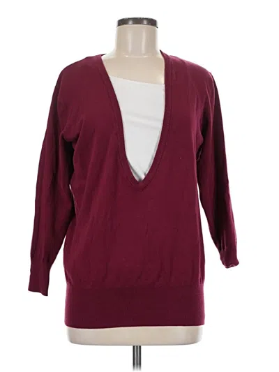 Pre-owned 525 America 3/4 Sleeve T-shirt In Burgundy