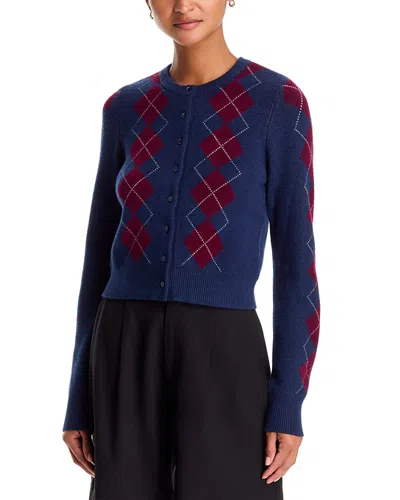 525 America 525 Windsor Argyle Cardigan Sweater In Multi