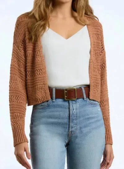 525 America Andrea Crochet Cardigan In Walnut In Brown