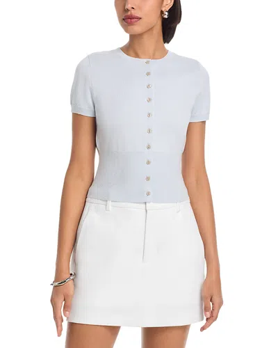 525 America Arabella High Rib Cardigan In Blue