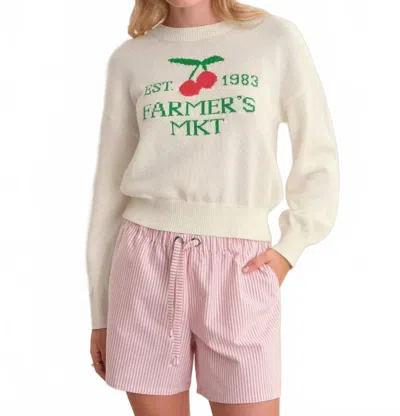 525 America Bella Graphic Pullover Sweater In Chalk Combo In Neutral