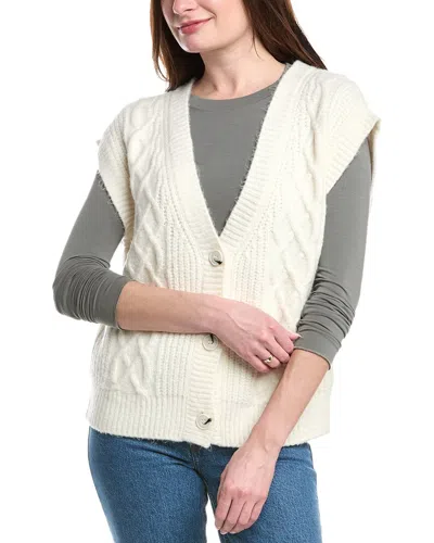 525 America Button Front Cable Vest In Neutral