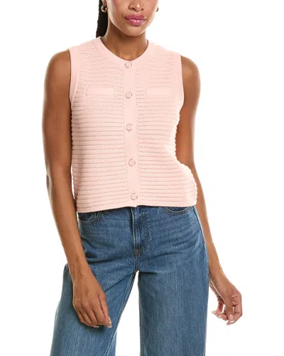 525 America Button Through Textured Vest In Pink