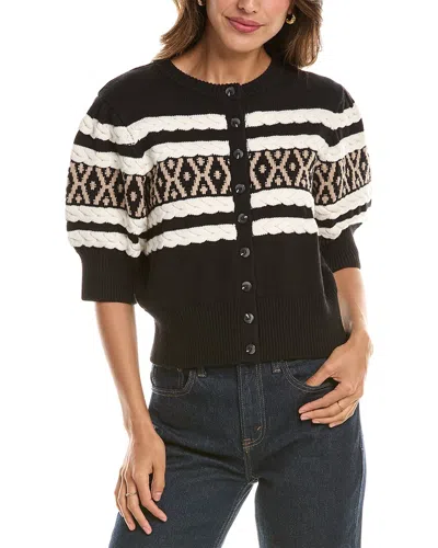 525 America Cable Cardigan In Black