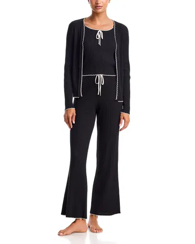 525 America Cardigan, Tank Top & Pants Sleep Set - Exclusive In Black