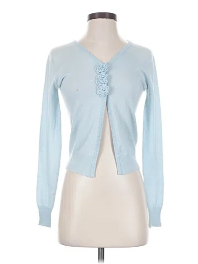 Pre-owned 525 America Cashmere Cardigan Sweater In Blue