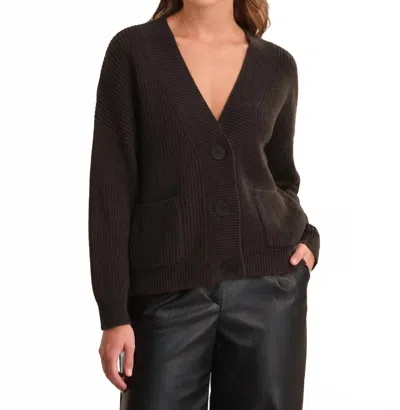 525 America Celeste Button Down Cardigan In Chocolate Plum In Multi
