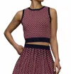 525 America Cher Crochet Jacquard Tank In Dark Blue Multi In Multi
