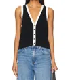 525 America Claudia Knitted Vest In Black In Black