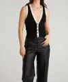 525 America Claudia Button Shaker Vest In Black Multi In Multi