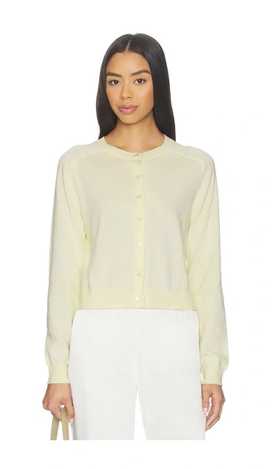 525 America Cleo Saddle Shoulder Cardigan In Yellow