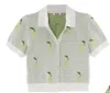 525 AMERICA COLLARED PEARS TOP IN BLEACH WHITE MULTI