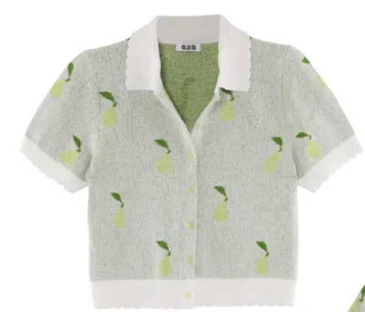 525 America Collared Pears Top In Bleach White Multi In Grey