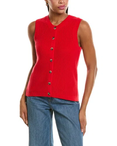525 America Crewneck Button Down Vest In Red