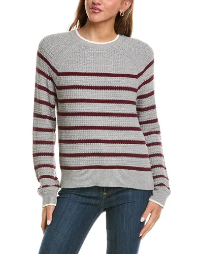 525 America Crewneck Textured Stripe Pullover In Gray