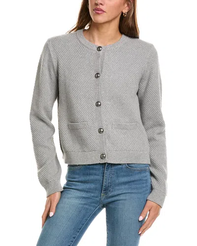 525 America Crewneck Textured Sweater Jacket In Animal Print