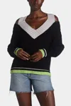 525 AMERICA CUT OUT VARSITY SWEATER IN COLORBLOCK