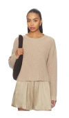 525 America Daphne Cropped Pullover Sweater In Brown