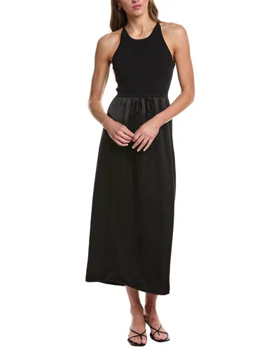 525 America Deanna Mixed Media Sweater Midi Dress In Black