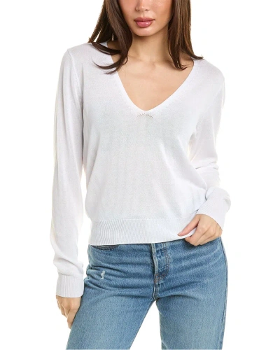 525 America Deep V-neck Top In White