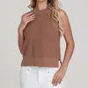 525 America Demi High Crew Neck Tank In Cinnamon In Brown
