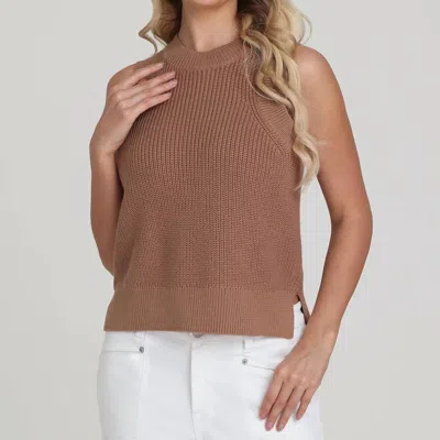 525 America Demi High Crew Neck Tank In Cinnamon In Brown