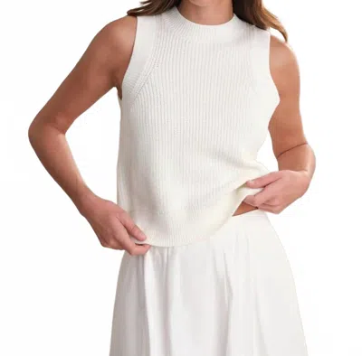 525 America Demi High Crew Neck Tank Top In Chalk In White
