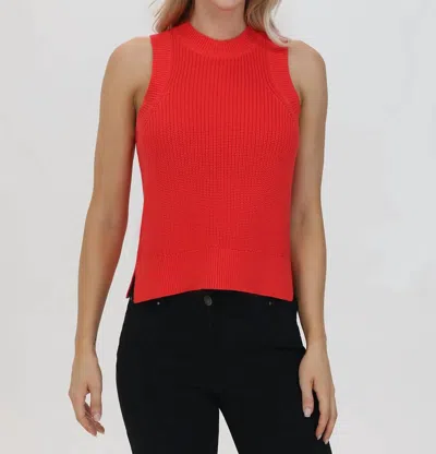 525 America Demi High Crew Neck Tank Top In Hibiscus In Pink
