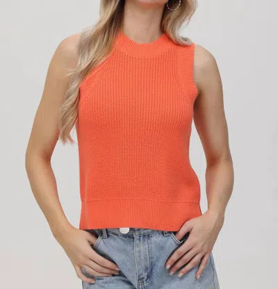 525 America Demi High Neck Crew Tank Top In Watermelon In Pink