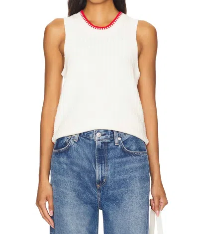 525 America Demi Mini Cable Tipped Tank In Sea Salt Multi In White