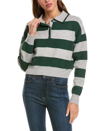 525 America Double Johnny Collar Rugby Stripe Pullover In Multi