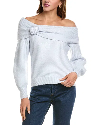 525 America Elizabeth Off-the-shoulder Pullover In Blue