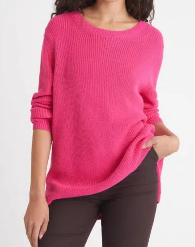 525 America Emma Crewneck Sweater In Fuchsia Purple In Pink