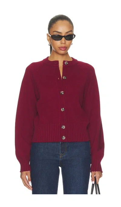 525 America Esme Raglan Cardigan In Dark Cherry
