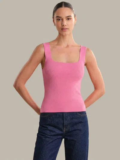 525 America Eva Square Neck Tank Top In Shocking Pink In Multi