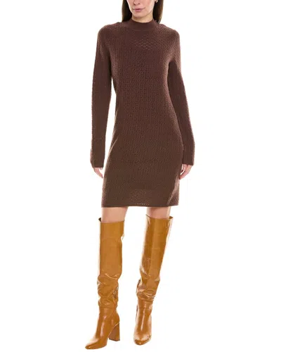 525 America Feminine Stitch Mini Sweaterdress In Brown