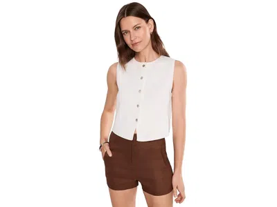 525 America Francesca Button Front Vest Women's Clothing Chalk: Xl In White
