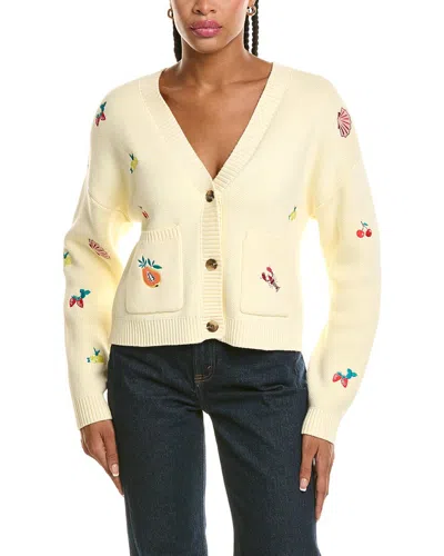 525 America Fruit Embroidered Cardigan In Yellow