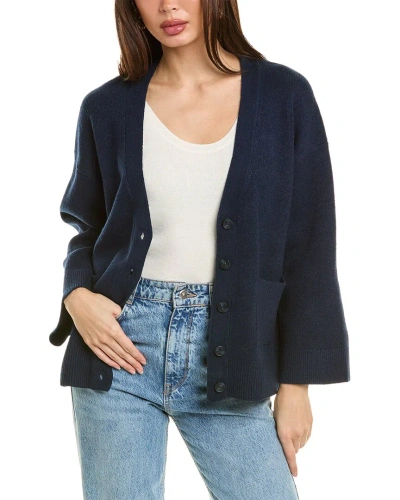 525 America Full Sleeve V-neck Cardigan In Blue