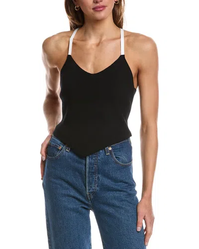 525 America Handkerchief Lace Back Tank In Black