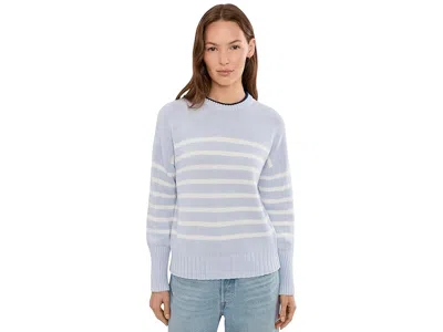 525 America Hazel Striped Crewneck Pullover Sweater In Blue