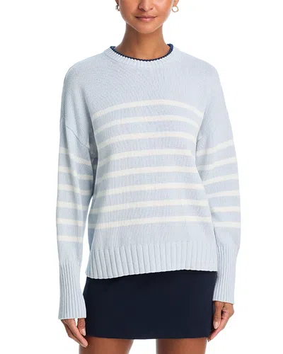 525 America Hazel Striped Crewneck Pullover Sweater In Blue