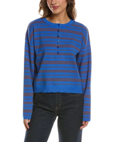 525 America Henley Sweater In Blue