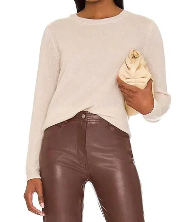 525 America High Low Crewneck Sweater In Cream In Brown