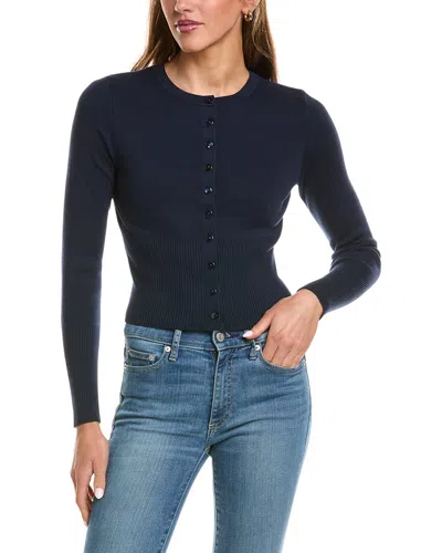 525 America High Rib Cardigan In Blue