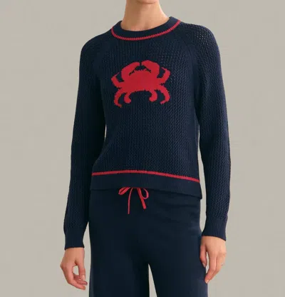 525 America Jane Crab Pullover Sweater In Dark Blue Combo