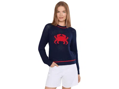 525 America Jane Crab Pullover Women's Sweater Dark Blue Combo: Xs