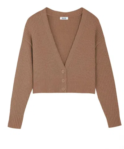 525 America Jenny Cropped Button Front Cardigan In Cinnamon In Multi