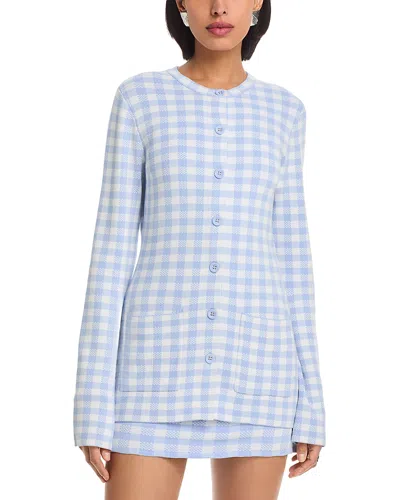 525 America Juniper Elongated Fitted Cardigan In Blue