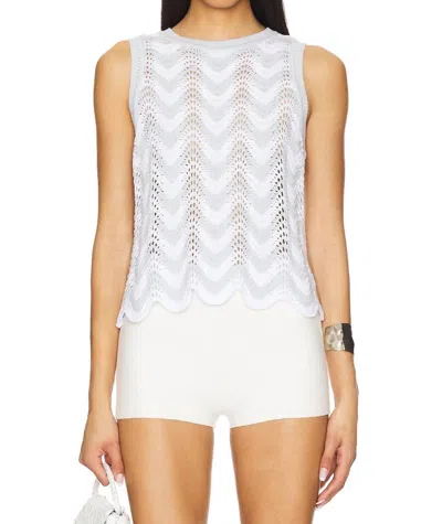 525 America Kayla Chevron Scalloped Tank In Arctic Ice Multi In White
